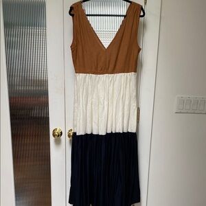 Colorblock Linen Dress